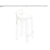 High birch stool Melan