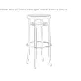 Tall bar stool with a seat made of sugar cane Sarrians