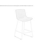Plastic bar stool with sleigh-shaped base and footrest Siguenza