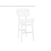 Oak bar stool with integrated cushion and backrest Mogilany