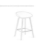 Polypropylene stool with footrest Strigova