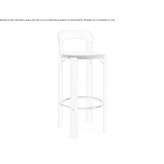 High beech stool with integrated cushion Xolotla
