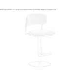 High stool with footrest Nataga