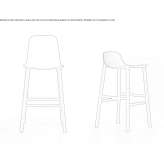 High stool with footrest Sennen
