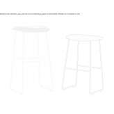 Upholstered fabric stool on a sleigh base Justel
