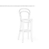 High mesh stool with footrest Belchite