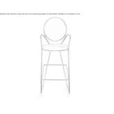 High upholstered stool with armrests Rilievo
