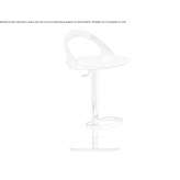 Swivel metal stool with walnut backrest Acos