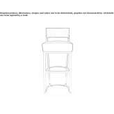 High upholstered stool with backrest Suharau