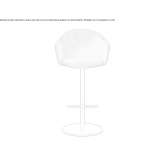 Tall, swivel fabric stool with footrest Hereford