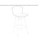 Leather stool with backrest Rhayader