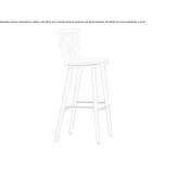 High beech stool with integrated cushion Chuckey