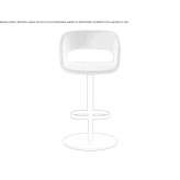 Tall, swivel fabric stool with footrest Kirec