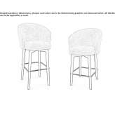 High fabric stool with armrests Mindelo