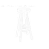 High walnut stool Raccuja