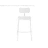 High stool upholstered in fabric with a footrest Neath