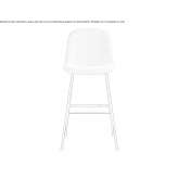 High fabric stool with footrest Duezce