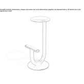 High stool with footrest Ipiau