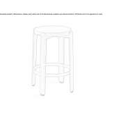Tall ash stool with footrest Barcis