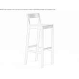 Solid wood bar stool with footrest Gjinkar