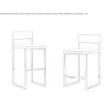 High stool with footrest Barybino