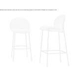 High, fabric stool with backrest Staric