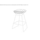 Powder-coated steel stool on a sled base Barba