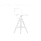 High stool with footrest Burham