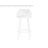 High stool upholstered in fabric with backrest Karnobat