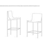 High stool with footrest Corni
