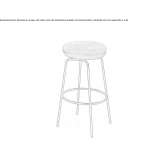 Upholstered bar stool with footrest Azkoitia
