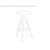 Wysoki stołek polipropylenowy na kozłach z podnóżkiem Membach