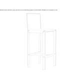 Tall stool in tanned leather with backrest Angrogna