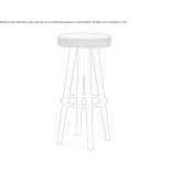 A high wooden stool with a leather seat Slidre