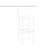 Tall stool made of tanned leather Quillan
