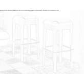 Quilted leather stool Acos