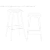 High bar stool in a modern style Toormina