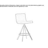 Upholstered swivel stool with backrest Tucta