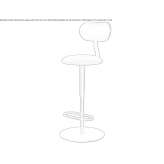 High, swivel leather stool Scole