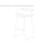 Tall stool in tanned leather and steel with backrest Hullo