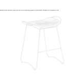 Tanned leather sled base and steel stool Hullo
