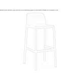 Tall, stackable fiberglass bar stool Drap