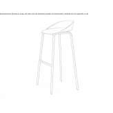 Polypropylene stool with footrest Culla