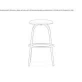 High fabric stool with footrest Tebar