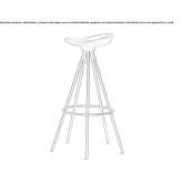 High trestle stool made of aluminum and wood Angleton