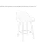 High leather stool with footrest Zalla