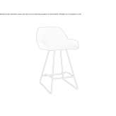A leather stool in the shape of a sleigh with a footrest Zalla