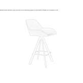 Leather trestle stool with footrest Zalla