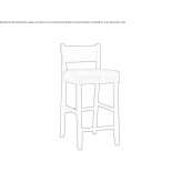 High beech stool with footrest Tacony