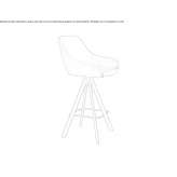 Leather trestle stool with footrest Cabras